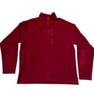 LL Bean Men's Trail Fleece 1/4 Zip, Burgundy, SZ: Medium
